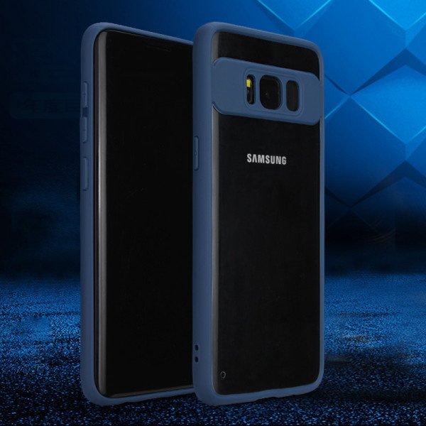 Wholesale Galaxy S8 Slim Clear Hybrid Case (Blue)